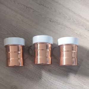 Copper and White Mug Trio